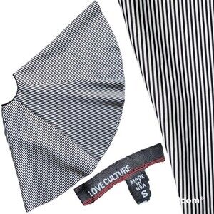 LOVE CULTURE BLACK & WHITE STRIPE A-LINE SKIRT - S